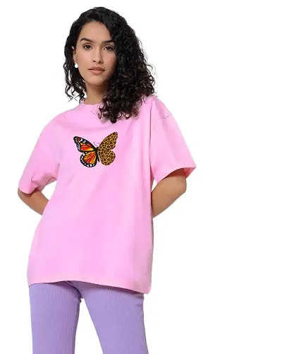 Womens Causal Boyfriend T-Shirt (Digital Butterfly)