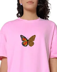 Womens Causal Boyfriend T-Shirt (Digital Butterfly)-thumb3