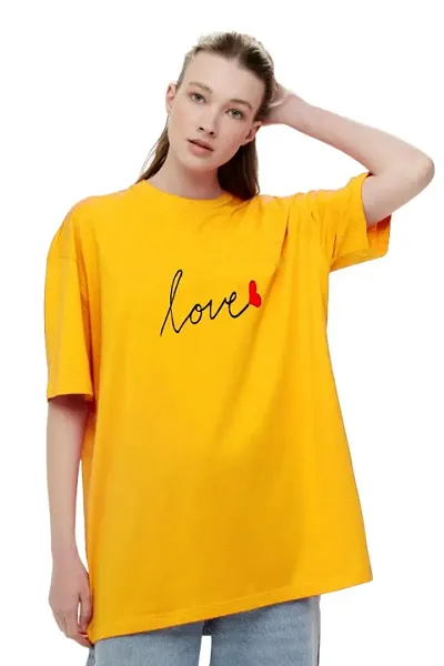 Women Oversized Round Neck T-Shirt (E-Love)