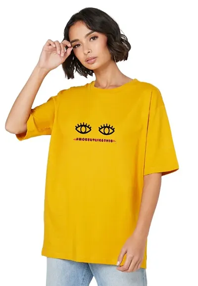 Womens Loose Casual Wear Round neck T-shirt(Oversized)