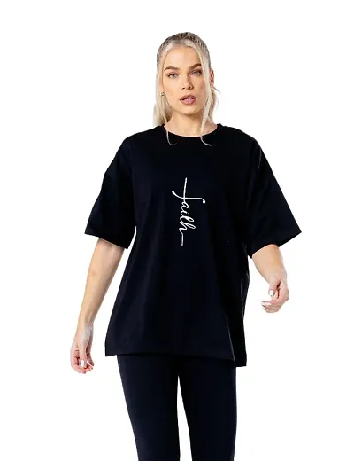 Women Casual wear Typrography Round Neck T-Shirt (Oversized)