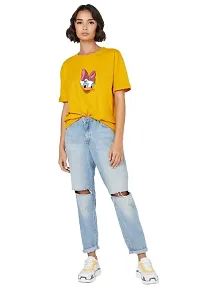 Womens Oversized Loose Western Wear Round neck T-shirt(Duck)-thumb1