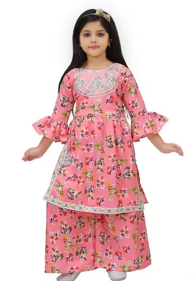 Stylish Kurta With Palazzo Set For Girl