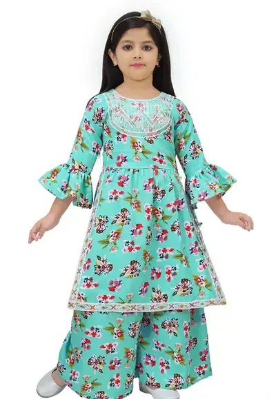 Stylish Kurta With Palazzo Set For Girl