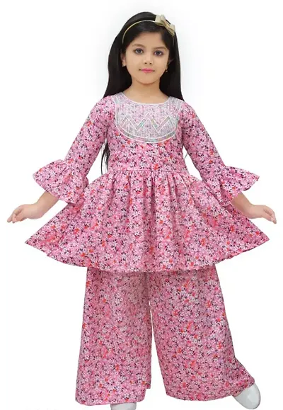 Stylish Kurta With Palazzo Set For Girl