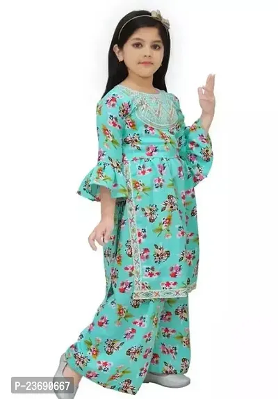 Stylish Cotton Kurta With Palazzo Set For Girl-thumb3