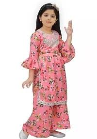 Stylish Cotton Kurta With Palazzo Set For Girl-thumb1