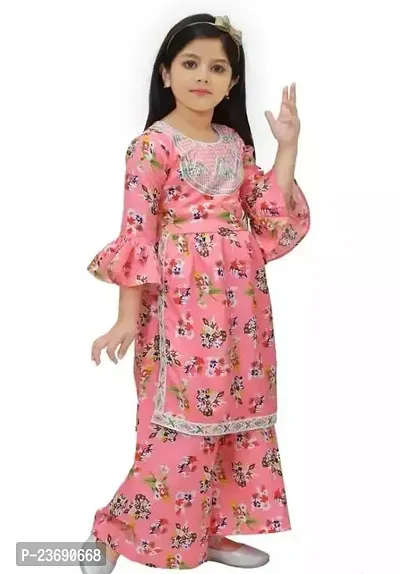 Stylish Cotton Kurta With Palazzo Set For Girl-thumb2