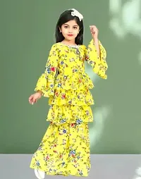 Stylish Cotton Kurta With Palazzo Set For Girl-thumb1