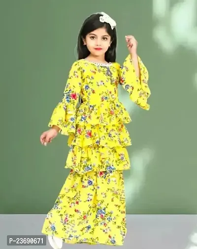 Stylish Cotton Kurta With Palazzo Set For Girl-thumb2