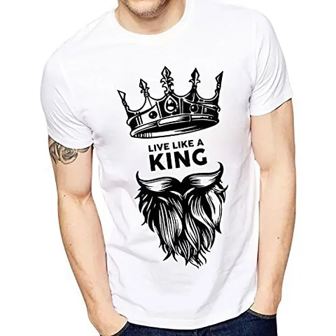 Stylish Cotton Printed Round Neck T-Shirt For Men