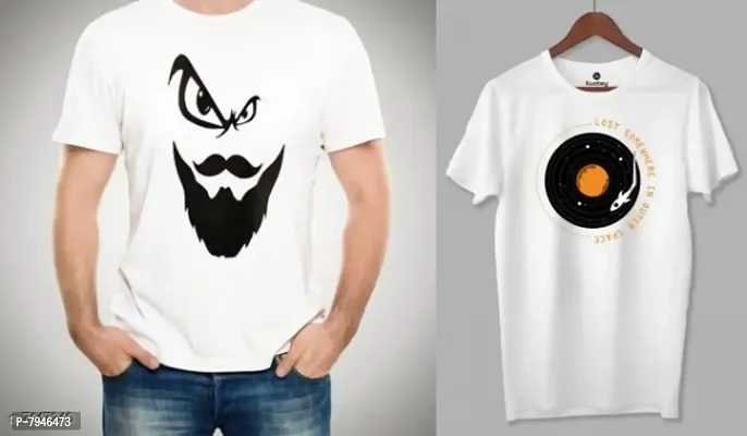 Stylish Mens Printed Combo Of 2 Tshirt