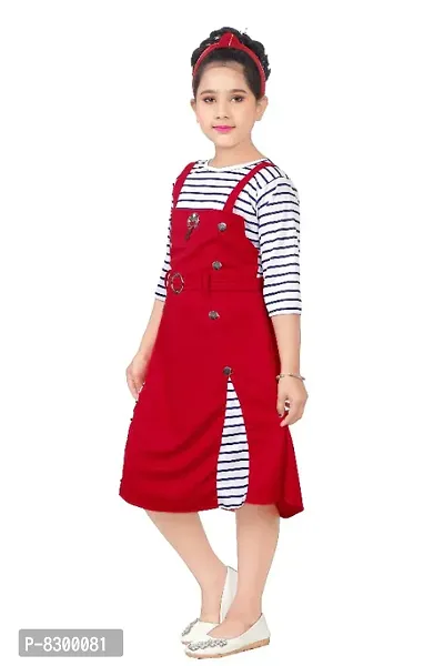 Red Cotton Bland Dresses-thumb3