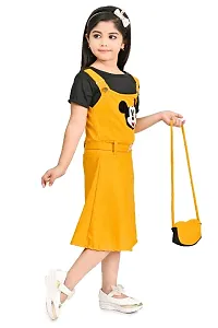 Kids Printed Cotton Frock with Sling Bag-thumb4