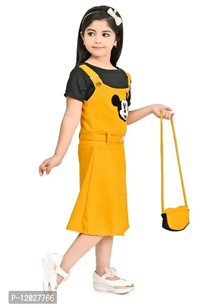 Kids Printed Cotton Frock with Sling Bag-thumb5