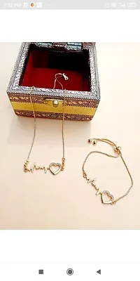 Gold Plated Fancy Chain Pendant / Bracelet New Combo-10017-thumb3