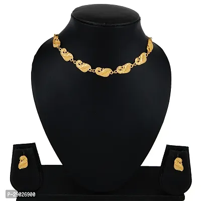 Stylish Golden Alloy American Diamond Jewellery Set For Women-thumb0