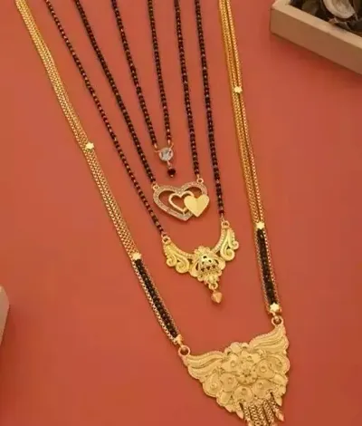 Combo Of 4 Gold Plated Brass Beads Mangalsutras