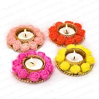 Stylish Style Fashion Tealight Candle Holder For Home Decoration On Diwali Candles Multicolor Pack Of 4-thumb1