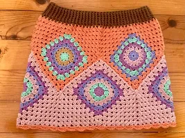 Elegant Multicoloured Knitted Woven Design Skirts For Women-thumb2