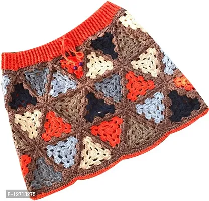 Elegant Multicoloured Knitted Woven Design Skirts For Women-thumb4