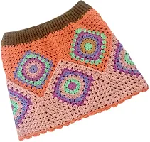 Elegant Multicoloured Knitted Woven Design Skirts For Women-thumb1