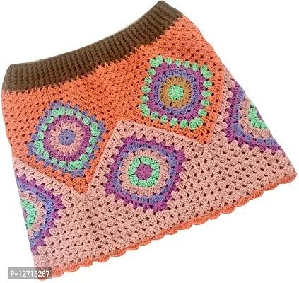 Elegant Multicoloured Knitted Woven Design Skirts For Women-thumb2