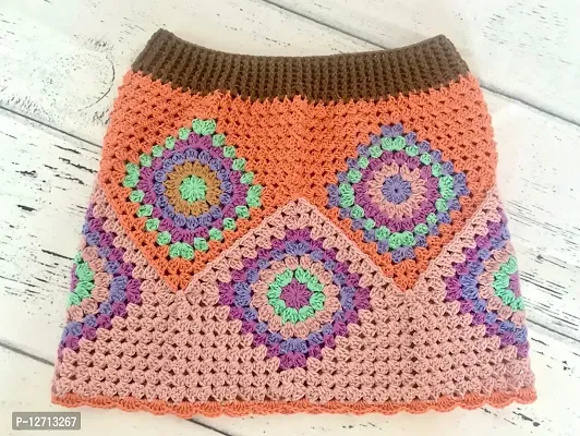 Elegant Multicoloured Knitted Woven Design Skirts For Women-thumb4