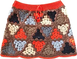 Elegant Multicoloured Knitted Woven Design Skirts For Women-thumb1