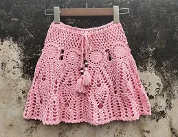 Elegant Multicoloured Knitted Woven Design Skirts For Women-thumb3