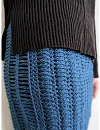 Elegant Multicoloured Knitted Woven Design Skirts For Women-thumb3
