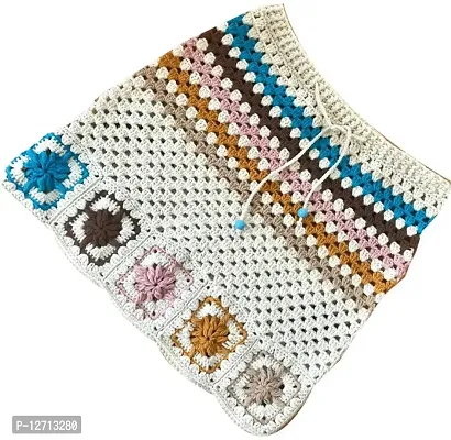 Elegant Multicoloured Knitted Woven Design Skirts For Women-thumb2