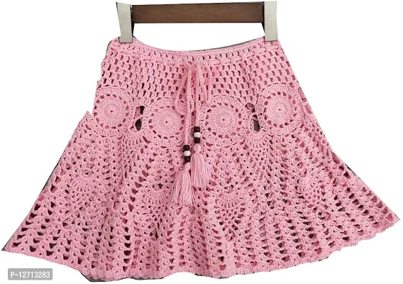 Elegant Multicoloured Knitted Woven Design Skirts For Women-thumb0