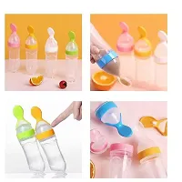 My NewBorn Baby Silicon Spoon Bottle And Stain Less Steel Milk Feeding Bottle Pack Of 2-thumb1