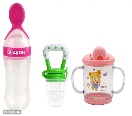 My NewBorn Baby Spoon Bottle And Fruit Nibbler And 240Ml Sippet Pack Of 3