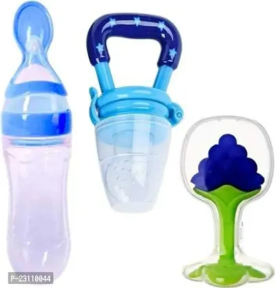 My NewBorn Baby Spoon Bottle And Fruit Nibbler And Fruit Shape Teether Pack Of 3-thumb0