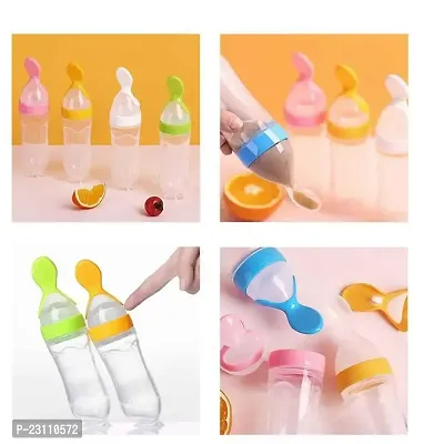 My NewBorn Baby Silicone Spoon Bottle And Milk Feeding Steel Bottle Pack Of 2-thumb3