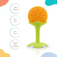 My NewBorn baby Spoon Bottle And Fruit nibbler And Fruit Shape Teether And Silicone Finger Brush With Case Pack Of 4-thumb4