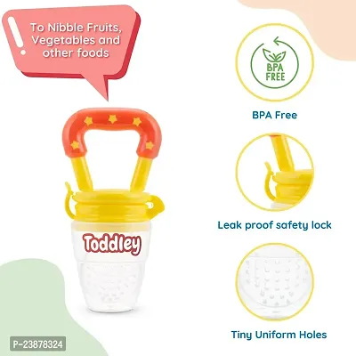 My NewBorn baby Spoon Bottle And Fruit nibbler And Fruit Shape Teether And Silicone Finger Brush With Case Pack Of 4-thumb2