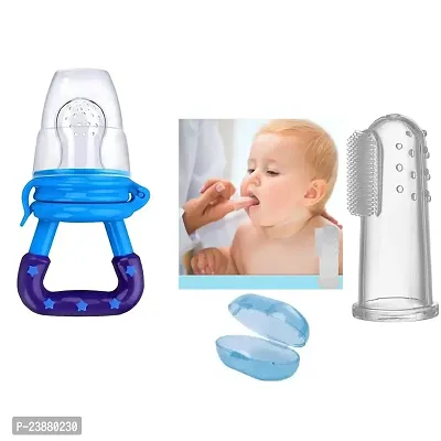 My NewBorn Baby Fruit Nibbler And Silicone Finger Brush Pack Of 2