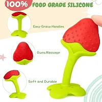 Fruit Feeder 1pc, Silicone Baby Food Dispensing Spoon 90ML 1pc, Fruit Shape Teether 1pc, Finger Tooth Brush 1pc and Baby bib 1pc (Combo of 5-thumb1