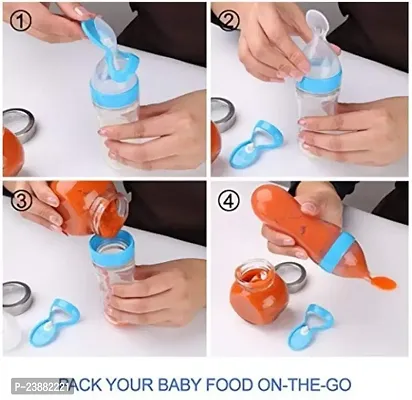 Fruit Feeder 1pc, Silicone Baby Food Dispensing Spoon 90ML 1pc, Fruit Shape Teether 1pc, Finger Tooth Brush 1pc and Baby bib 1pc (Combo of 5-thumb4