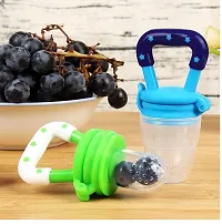 Fruit Feeder 1pc, Silicone Baby Food Dispensing Spoon 90ML 1pc, Fruit Shape Teether 1pc, Finger Tooth Brush 1pc and Baby bib 1pc (Combo of 5-thumb4