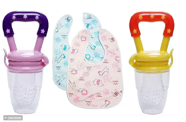 My Newborn Baby 2 Piece Fruit Nibbler And 2 Piece Baby Bib Pack Of 4