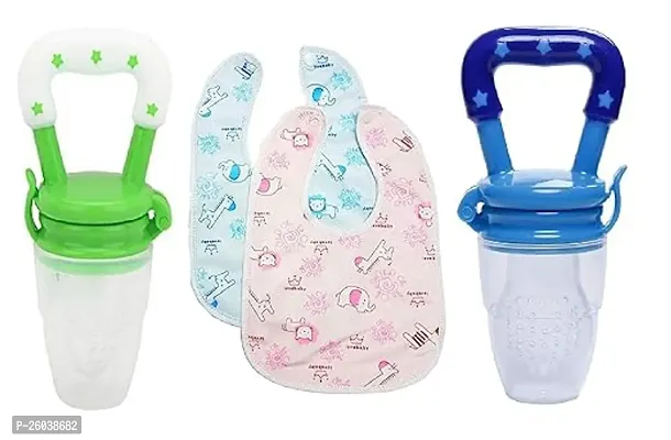 My NewBorn Baby 2 Piece Fruit Nibbler And 2 Piece Baby Bib Pack Of 4