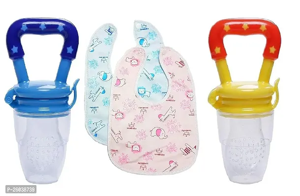 My NewBorn Baby 2 Piece Baby Bib And 2 Piece Fruit Nibbler Pack Of 4