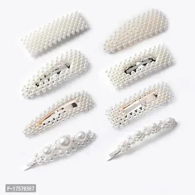 Soika? Pearl Clip | Korean Style Pearl Barrette Clips | Pearl Tic- Tac Clips (Pearl Tic-Tac 6pc)-thumb0