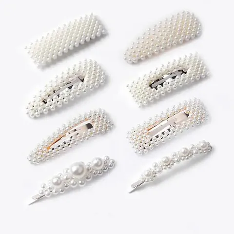 Soika? Pearl Clip | Korean Style Pearl Barrette Clips | Pearl Tic- Tac Clips (Pearl Tic-Tac 6pc)