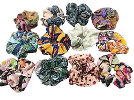 Soika? Ravishing Scrunchies | Skinny Scrunchies | Satin Scrunchies, Anti Hair Breakage, Ponytail Holder, Hair Ties For Girls  Women (Assorted Printed Scrunchies 12pc)-thumb1