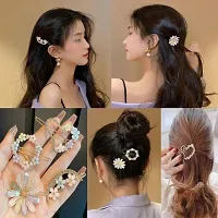 Soika? Korean Rhinestone Flower Clip | Geometric Shape Hollow Hair Clips Card For Toddlers, For Girls  Women | Pack of 4-thumb4